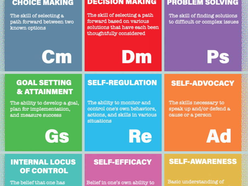 Thumbnail of elements of I'm Determined poster - grid of 9 colorful blocks with elements listed inside with definitions