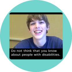 Screen grab of Youth Leader Cameron during the filming of the Youth Credo.