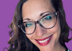 Headshot of Bethany Ventura with a purple background